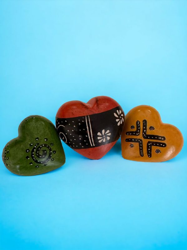 Set of 3 hearts soapstones