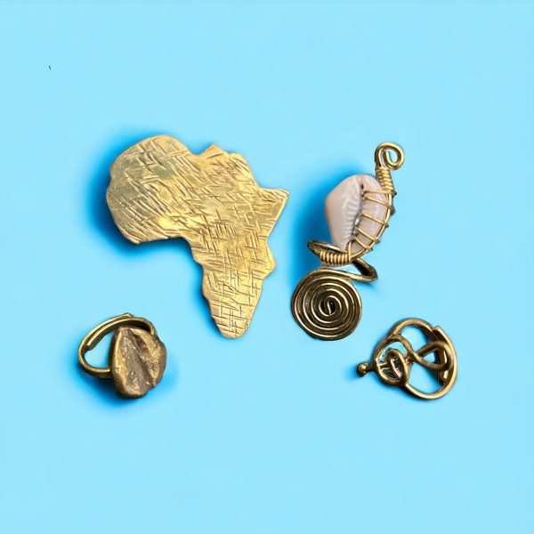 Set of Four Handcrafted Brass Rings