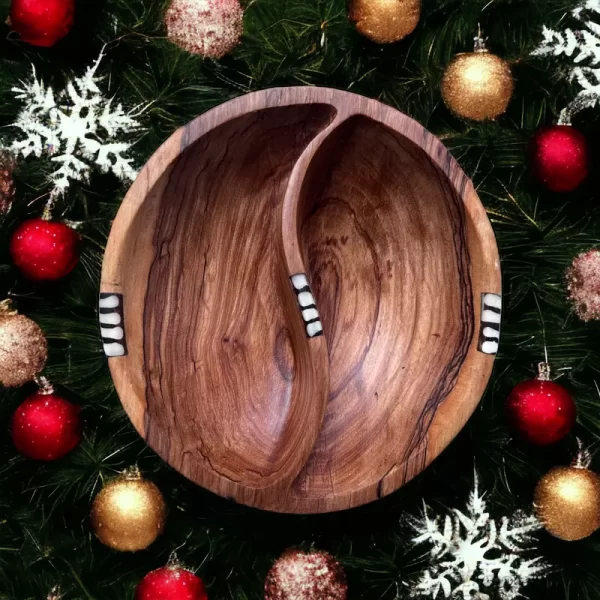 Wild Olive Wood Serving Bowl