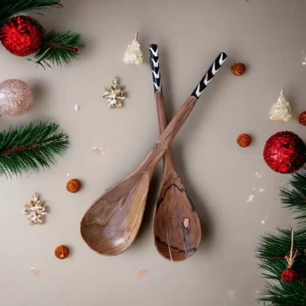 Handcrafted Wooden Serving Spoon Set